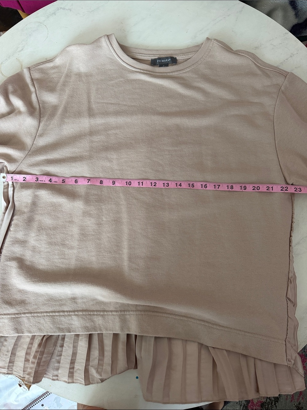 Primark Beige Pleated-Hem Oversized Sweatshirt - Picture 8 of 9